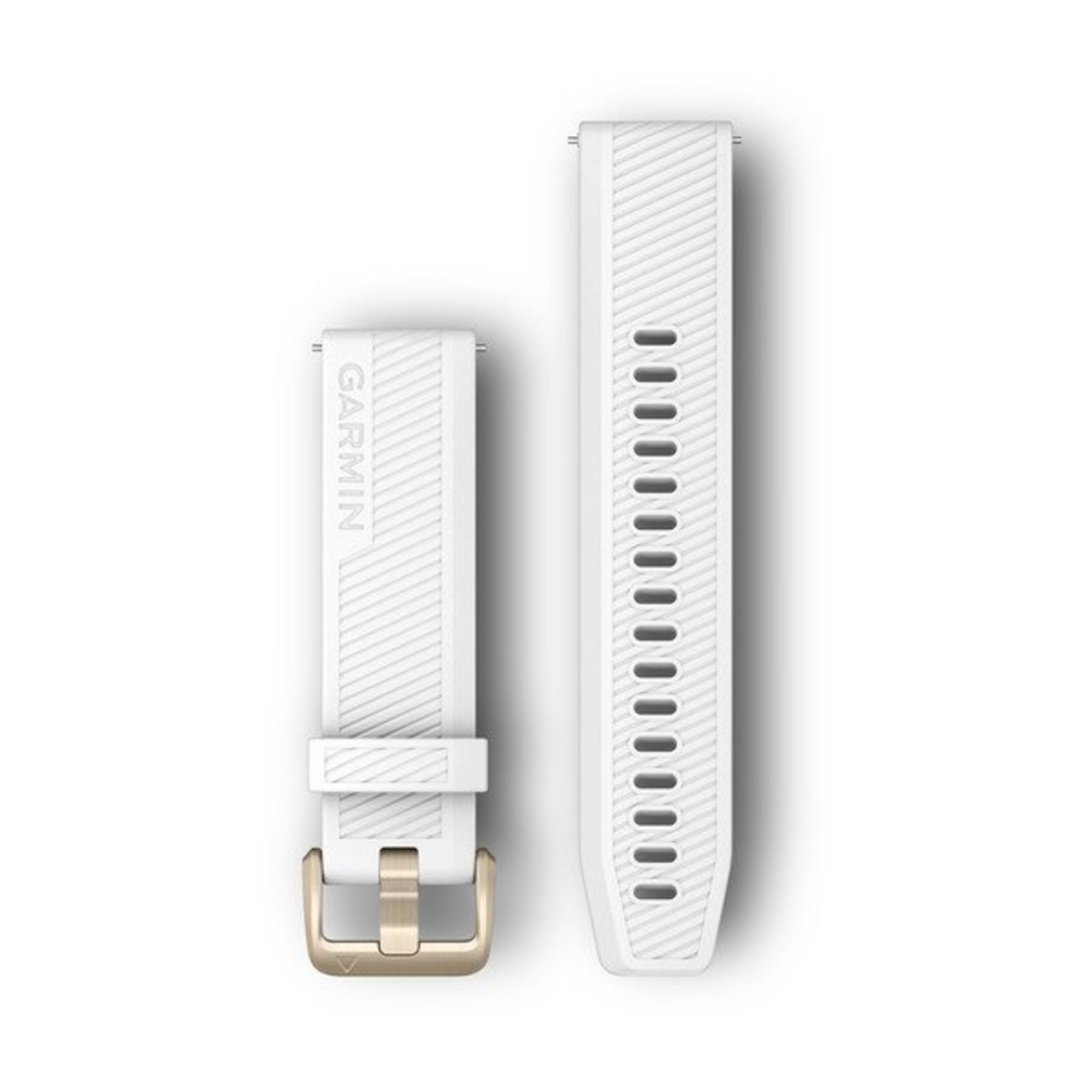 Quick Release Bands (20 Mm) - White With Light Gold Hardware