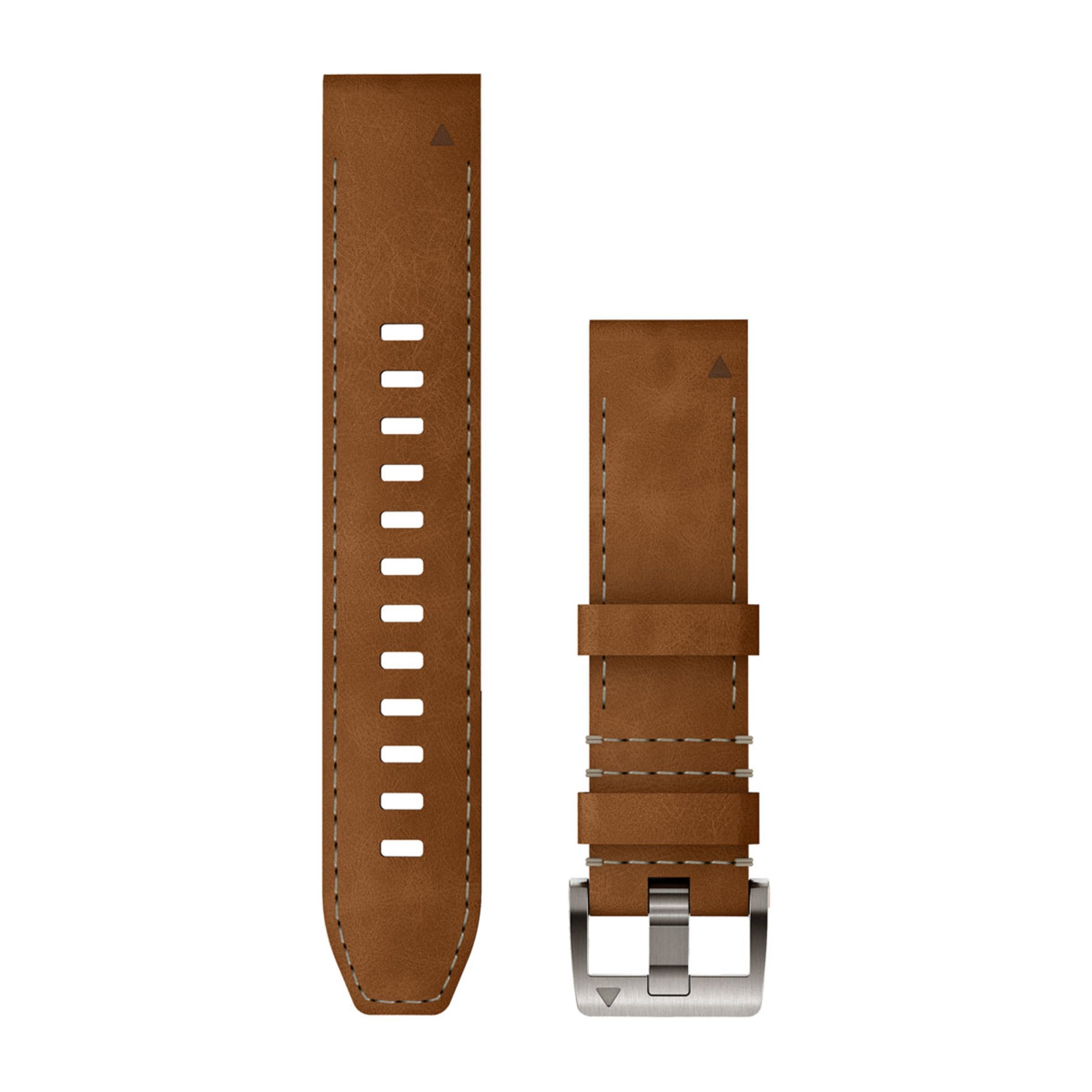 Quickfit 22 Watch Straps - Leather/Fkm Hybrid Strap, Brown/Black