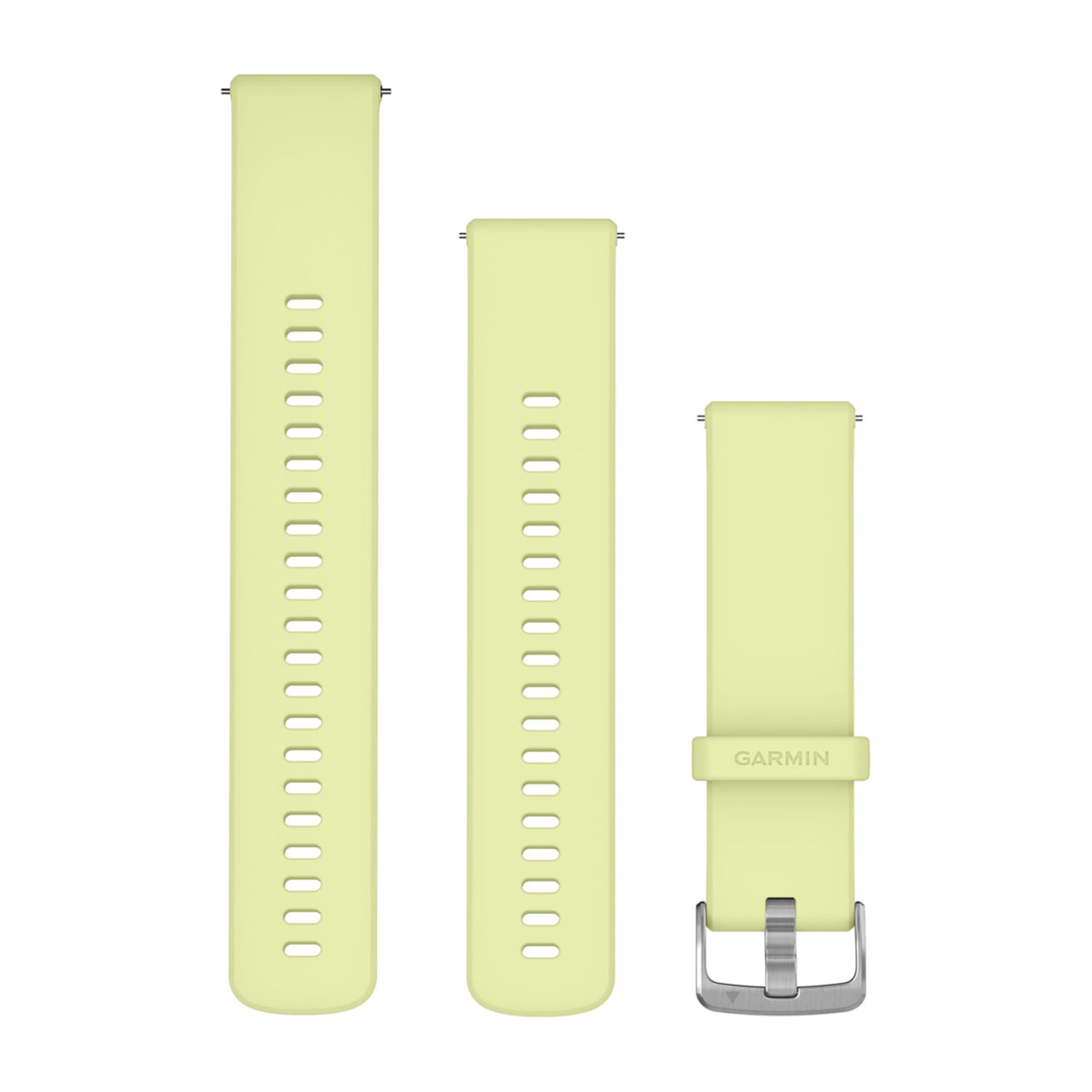 Quick Release Bands (22 Mm) - Citron Silicone With Silver Hardware