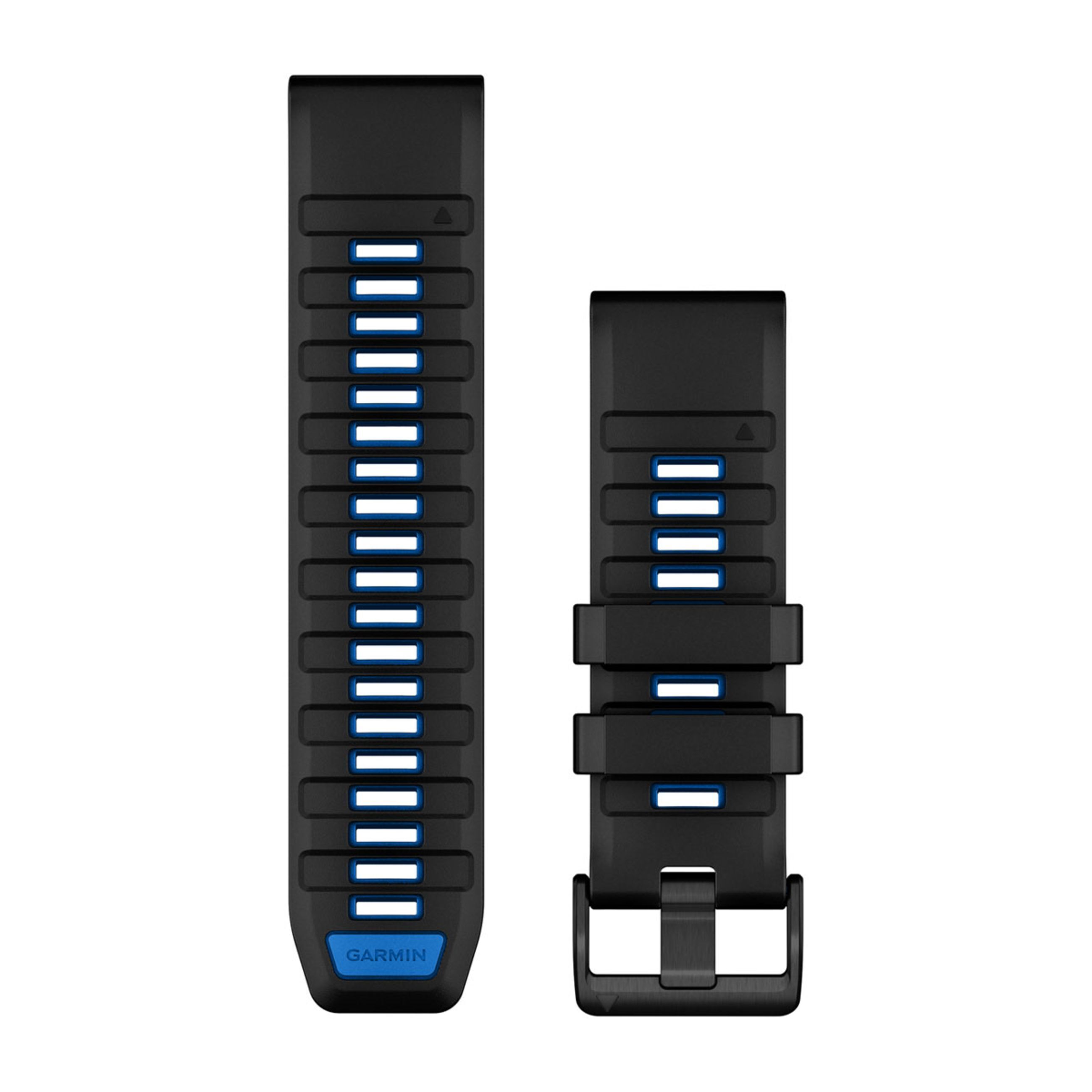 Quickfit 26 Watch Bands - Black/Pilot Blue Silicone